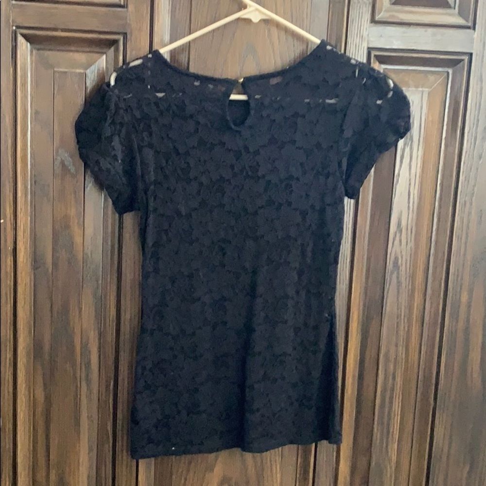 Express black floral top, size XS. - Picture 3 of 5